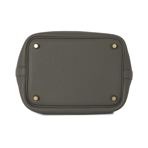 389 - Hermes, a 2022, Picotin 18 bucket bag, crafted from grey Clemence leather, with gold-plated hardware... 
