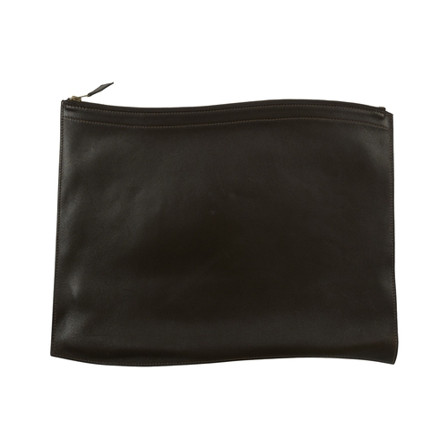 394 - Hermes, a 1996 large leather clutch/document case, crafted from smooth brown box calf leather with t... 