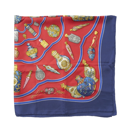 405 - Hermes, a Qu'importe le Flacon silk scarf, designed by Catherine Baschet, originally issued in 1988,... 