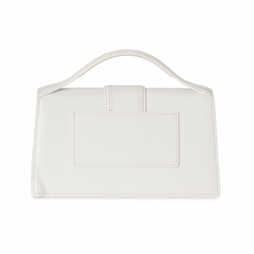 411 - Jacquemus, a Le Grand Bambino handbag, crafted from white leather, with gold-tone hardware, front na... 