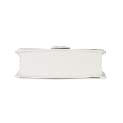 411 - Jacquemus, a Le Grand Bambino handbag, crafted from white leather, with gold-tone hardware, front na... 