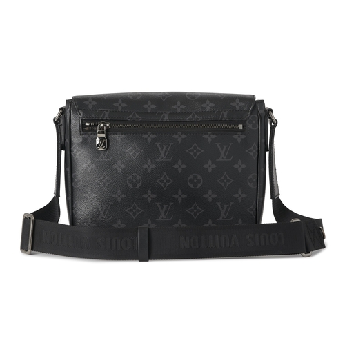 423 - Louis Vuitton, a monogram eclipse District PM messenger bag, designed with a black and grey monogram... 