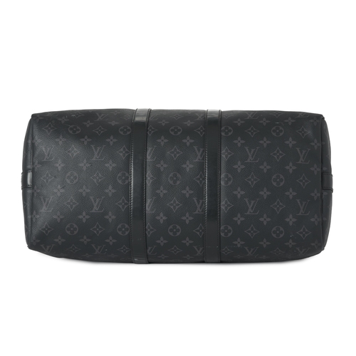427 - Louis Vuitton, a monogram eclipse Keepall Bandouliere 45 luggage bag, crafted from black and grey mo... 