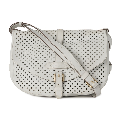 428 - Louis Vuitton x Sofia Coppola, a Flore Perforated Saumur handbag, crafted from perforated white leat... 