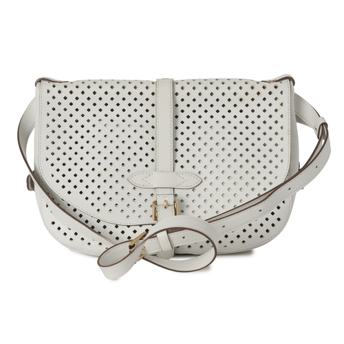 428 - Louis Vuitton x Sofia Coppola, a Flore Perforated Saumur handbag, crafted from perforated white leat... 