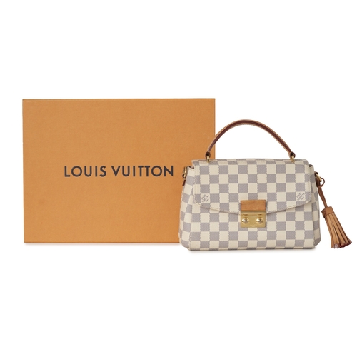 433 - Louis Vuitton, a damier azur Croisette handbag, with vachetta leather top handle and trim, optional ... 