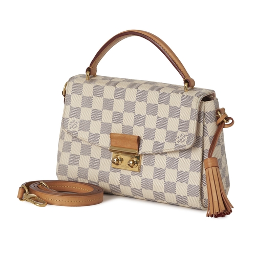 433 - Louis Vuitton, a damier azur Croisette handbag, with vachetta leather top handle and trim, optional ... 