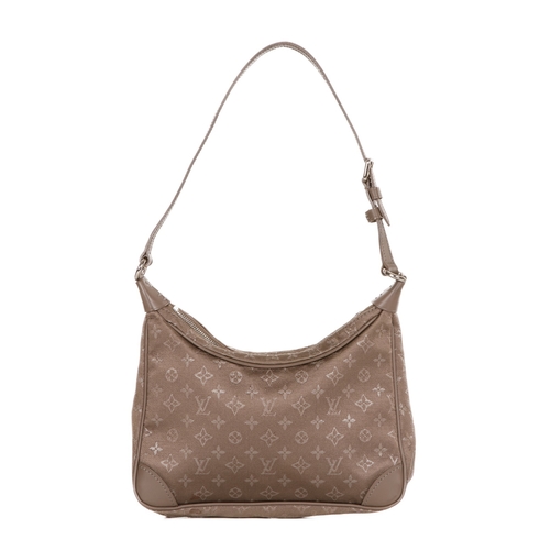 440 - Louis Vuitton, a small satin Boulogne handbag, crafted from a bronze monogram satin exterior, with t... 