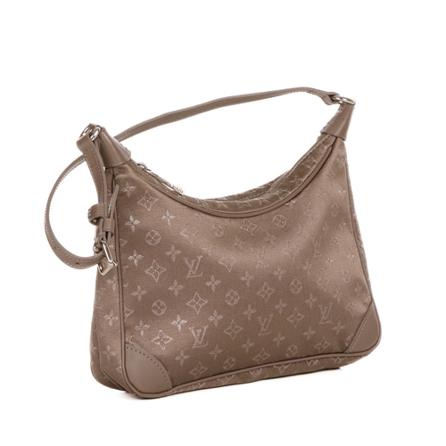 440 - Louis Vuitton, a small satin Boulogne handbag, crafted from a bronze monogram satin exterior, with t... 