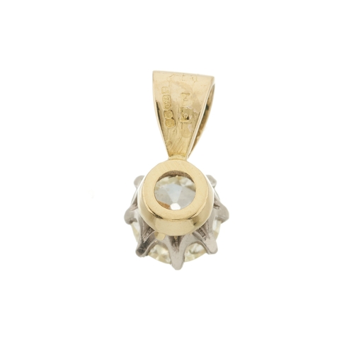 45 - An 18ct gold old-cut diamond single-stone pendant, diamond estimated weight 0.80ct, K-L colour, SI c... 