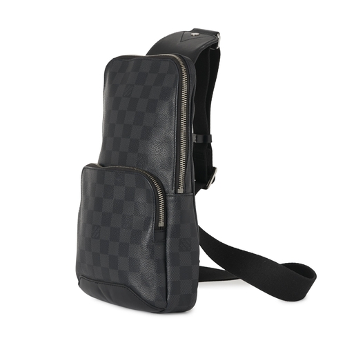 451 - Louis Vuitton, a damier graphite Avenue Sling bag, featuring a front patch pocket, adjustable crossb... 