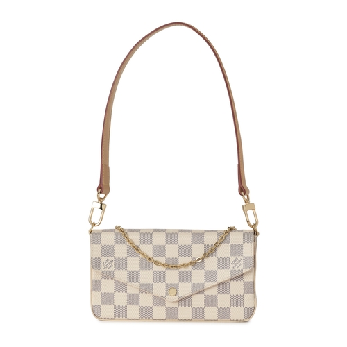 463 - Louis Vuitton, a damier azur Felicie Pochette w/ inserts, featuring an envelope flap closure, a deta... 
