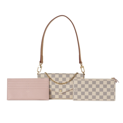 463 - Louis Vuitton, a damier azur Felicie Pochette w/ inserts, featuring an envelope flap closure, a deta... 
