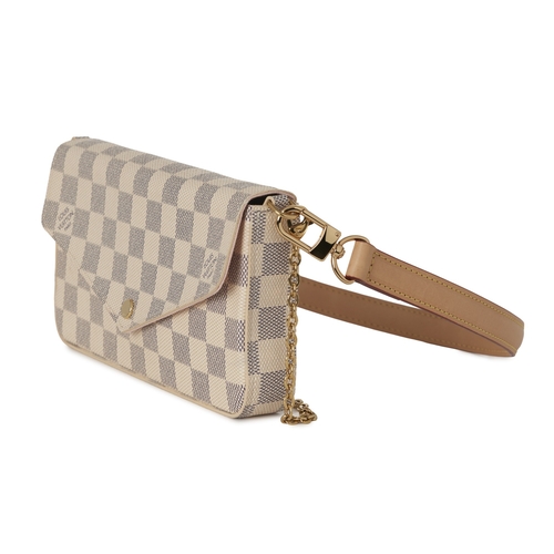 463 - Louis Vuitton, a damier azur Felicie Pochette w/ inserts, featuring an envelope flap closure, a deta... 