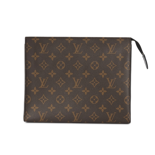 465 - Louis Vuitton, a monogram macassar toiletry clutch bag, featuring the maker's monogram coated canvas... 