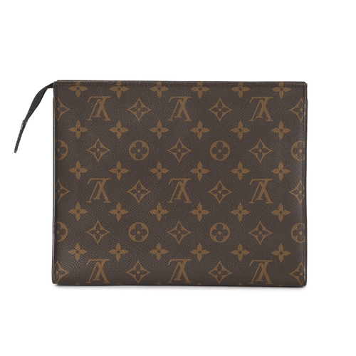 465 - Louis Vuitton, a monogram macassar toiletry clutch bag, featuring the maker's monogram coated canvas... 