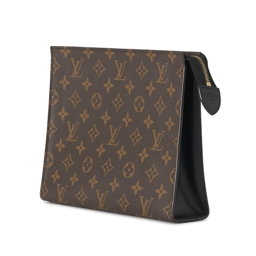 465 - Louis Vuitton, a monogram macassar toiletry clutch bag, featuring the maker's monogram coated canvas... 
