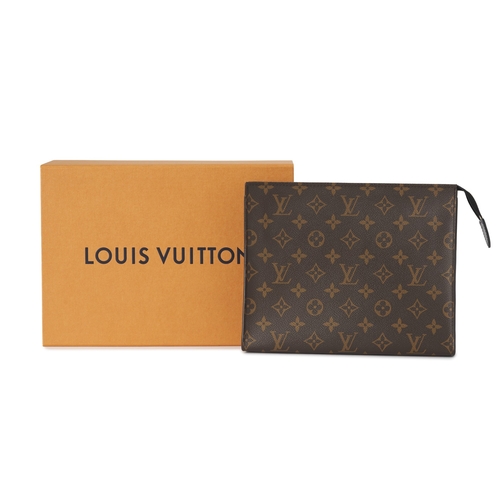 465 - Louis Vuitton, a monogram macassar toiletry clutch bag, featuring the maker's monogram coated canvas... 