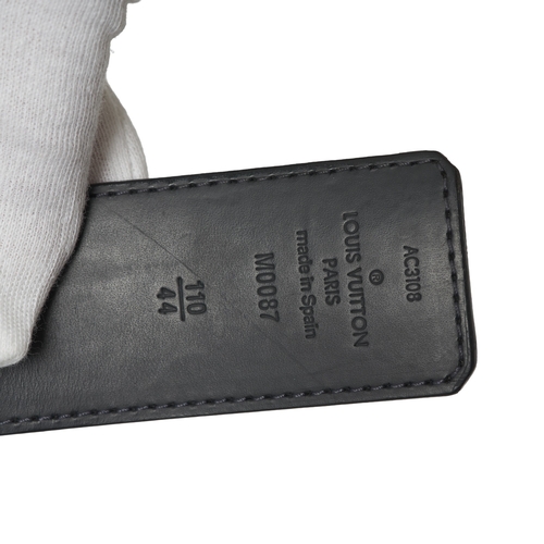 467 - Louis Vuitton, a damier cobalt belt, featuring the maker's silver-tone LV buckle fastening, signed L... 