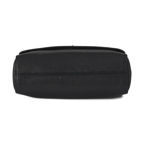 478 - Mulberry, a medium black leather Lily handbag, featuring polished silver-tone hardware, chain and in... 