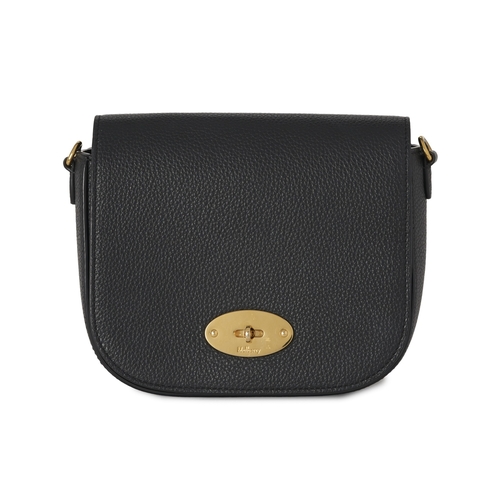 479 - Mulberry, a small Darley satchel bag, crafted from grained black leather, with polished gold-tone ha... 