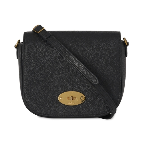 479 - Mulberry, a small Darley satchel bag, crafted from grained black leather, with polished gold-tone ha... 