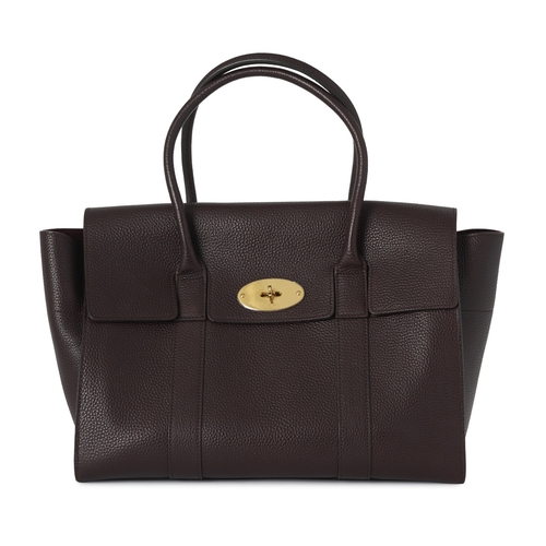 480 - Mulberry, an oxblood Bayswater handbag, crafted from grained leather, with gold-tone hardware, class... 
