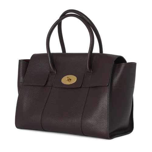 480 - Mulberry, an oxblood Bayswater handbag, crafted from grained leather, with gold-tone hardware, class... 