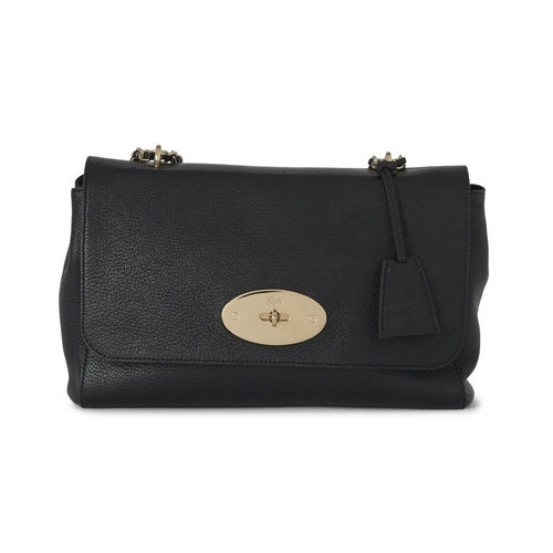 481 - Mulberry, a medium black leather Lily handbag, featuring polished gold-tone hardware, chain and inte... 