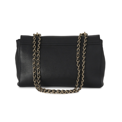 481 - Mulberry, a medium black leather Lily handbag, featuring polished gold-tone hardware, chain and inte... 