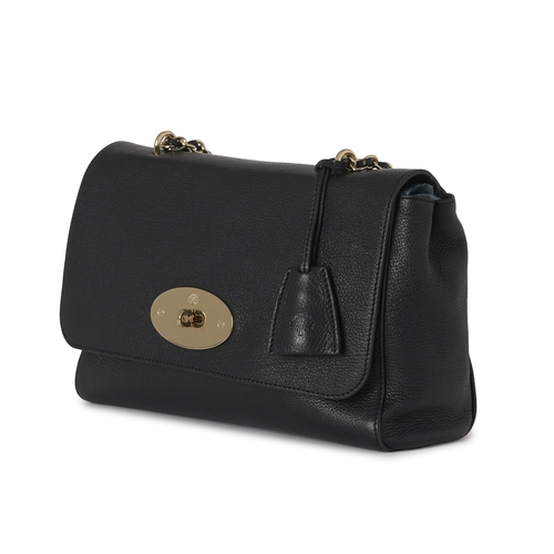481 - Mulberry, a medium black leather Lily handbag, featuring polished gold-tone hardware, chain and inte... 