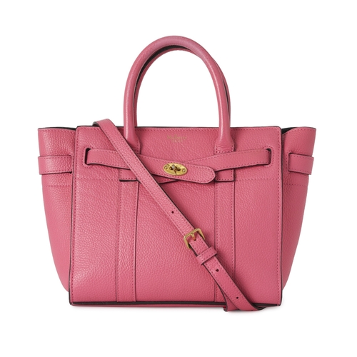 482 - Mulberry, a Zipped Bayswater handbag, designed with a pink leather exterior, with gold-tone hardware... 