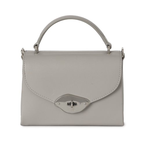 483 - Mulberry, a small Lana Top Handle handbag, designed with a pale grey leather exterior, featuring a s... 