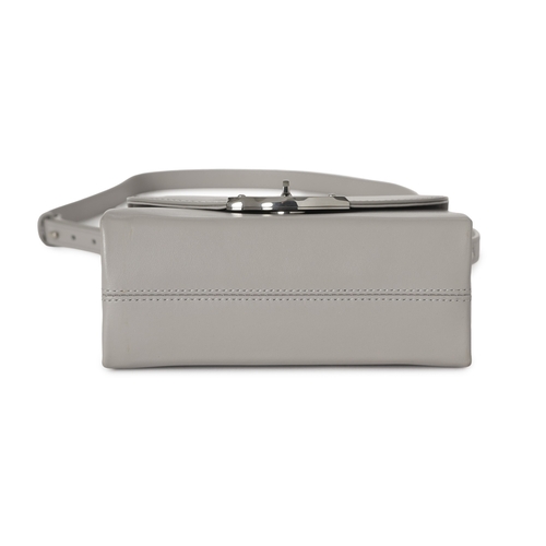483 - Mulberry, a small Lana Top Handle handbag, designed with a pale grey leather exterior, featuring a s... 