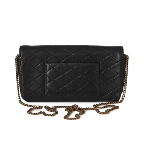 498 - Saint Laurent, a Gabby phone case shoulder bag, with a quilted black leather exterior, gold-tone har... 