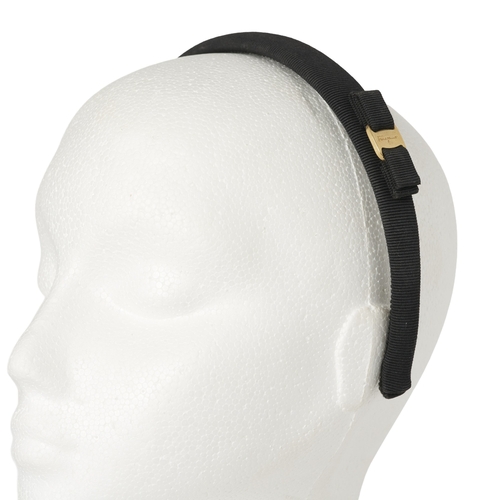 500 - Salvatore Ferragamo, a Vara Bow headband, crafted from black grosgrain fabric, with Vara bow detail ... 