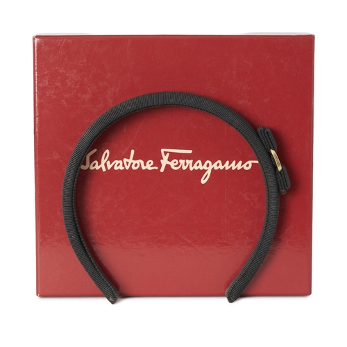 500 - Salvatore Ferragamo, a Vara Bow headband, crafted from black grosgrain fabric, with Vara bow detail ... 