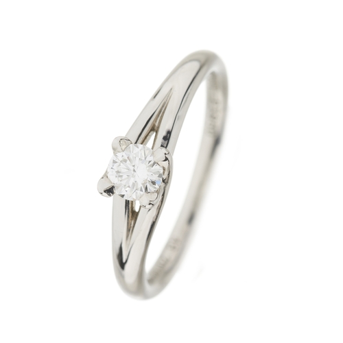 52 - Chaumet, a platinum brilliant-cut diamond single-stone ring, signed Chaumet, serial 2010042615, diam... 
