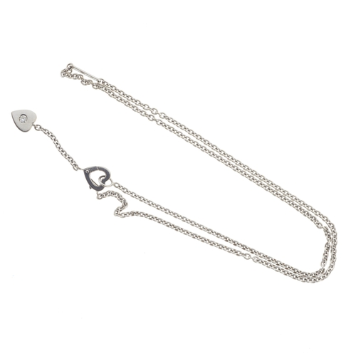 58 - Cartier, an 18ct gold brilliant-cut diamond accent Mon Amour Heart necklace, signed Cartier, serial ... 