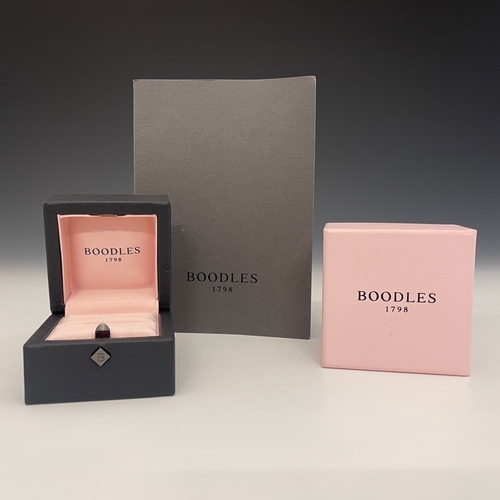 60 - Boodles, an 18ct rose gold heart-shape diamond Classic five-stone half eternity ring, signed Boodles... 