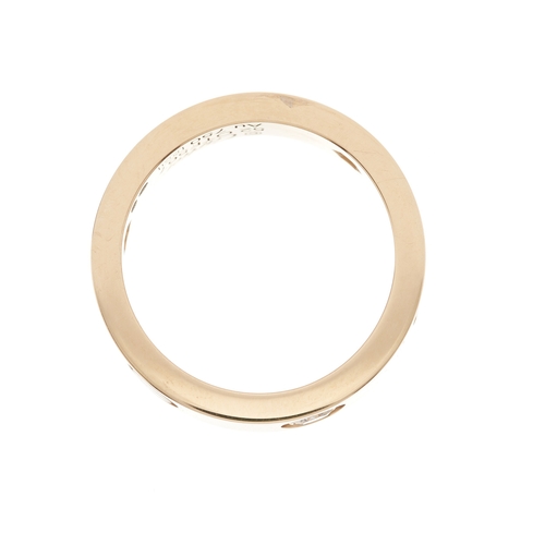 66 - Cartier, an 18ct rose gold Love ring, with brilliant-cut diamond trio highlights and screw head moti... 