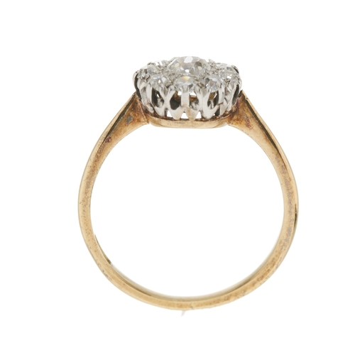 9 - An early 20th century 18ct gold old-cut diamond cluster ring, estimated total diamond weight 0.50ct,... 