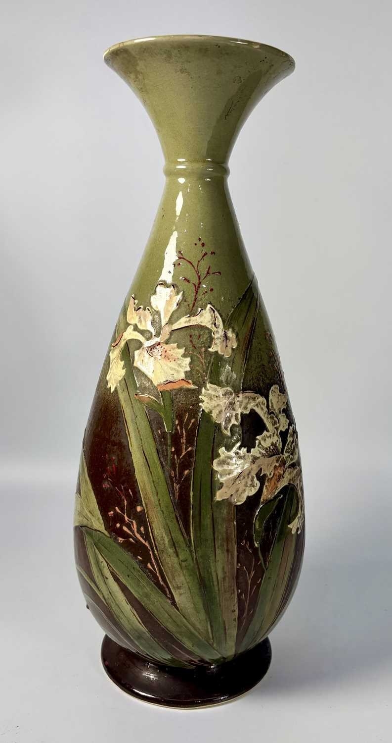 A large Art Pottery impasto decorated vase, baluster form, circa 1880 ...