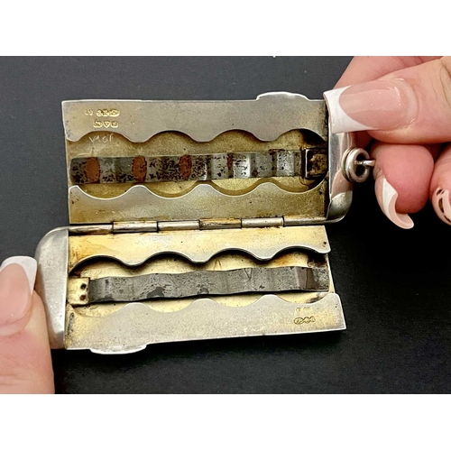 115 - An Edwardian silver four-coin sovereign case, by Sampson Mordan & Co., Chester 1907, of rounded rect... 