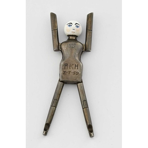144 - A single pair of early twentieth-century silver 'Dutch Doll' sugar tongs, by Cohen & Charles, London... 