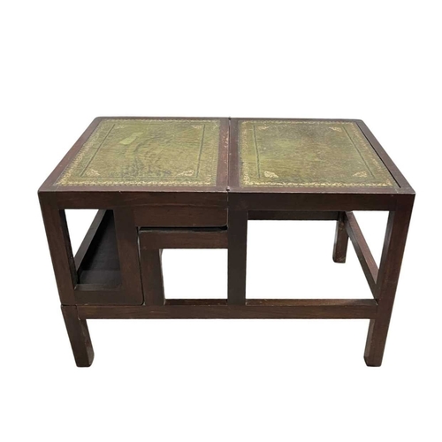 A set of reproduction mahogany metamorphic library steps, acting as a ...