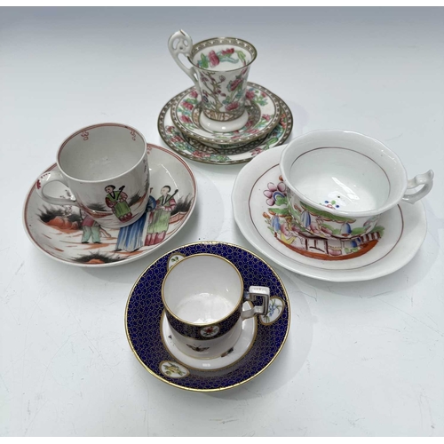 116 - A collection of British porcelain to include: a small Copeland hand-painted coffee can and saucer de... 