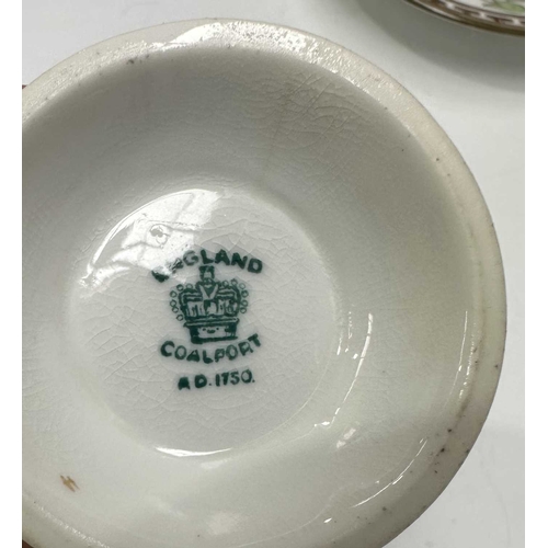116 - A collection of British porcelain to include: a small Copeland hand-painted coffee can and saucer de... 