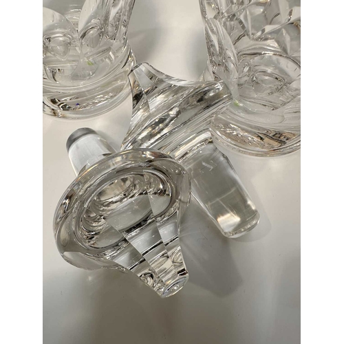 124 - A pair of Waterford crystal Colleen pattern wine decanters and stoppers, 34cm high (2)