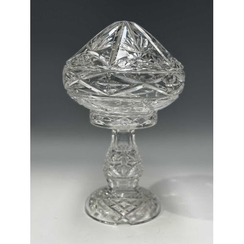 125 - A mixed collection of trinkets to include a cut glass mushroom table lamp h: 27cm, a Bayel crystal c... 